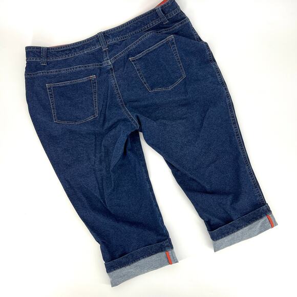 Coldwater Creek Lightweight Cropped Stretch Denim Jeans Cuffed Hem Size W 20 - Picture 2 of 8